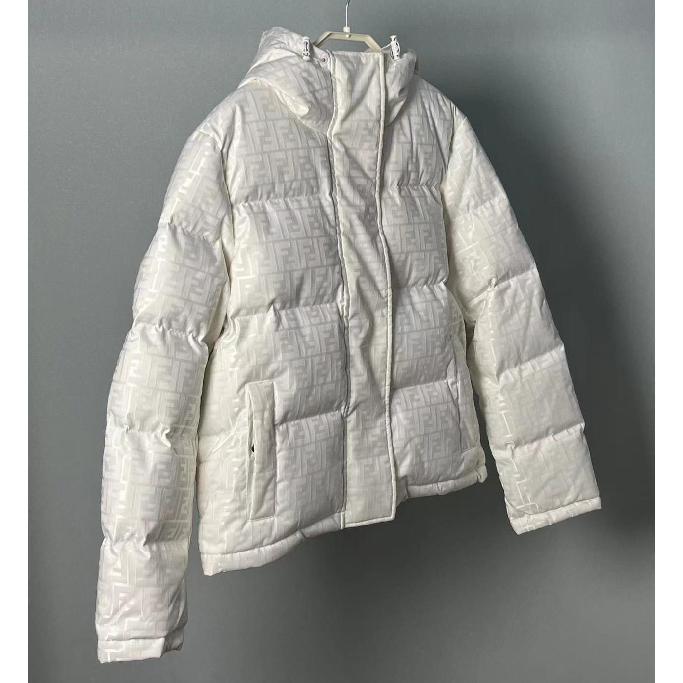 Fendi White Tech Fabric Down Jacket - DopestKickz