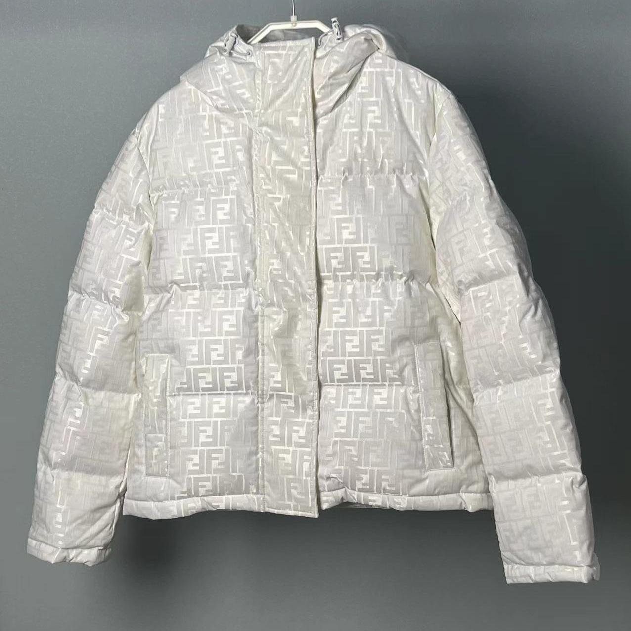 Fendi White Tech Fabric Down Jacket - DopestKickz