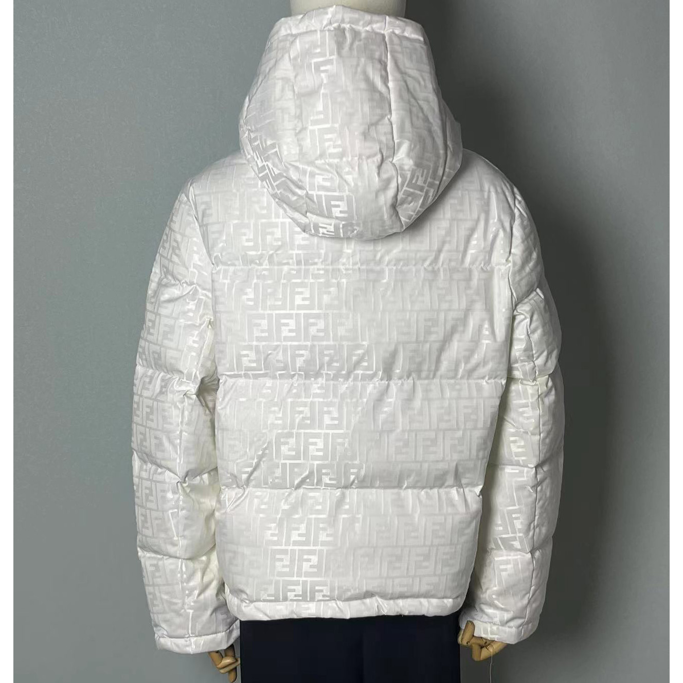 Fendi White Tech Fabric Down Jacket - DopestKickz