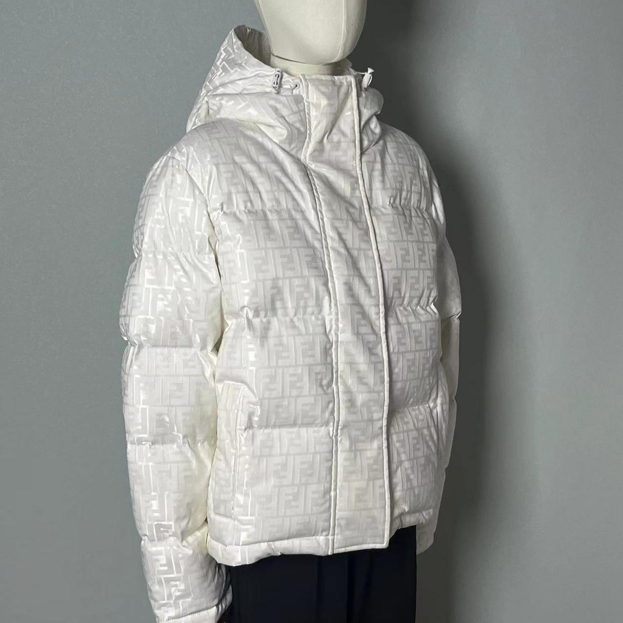 Fendi White Tech Fabric Down Jacket - DopestKickz