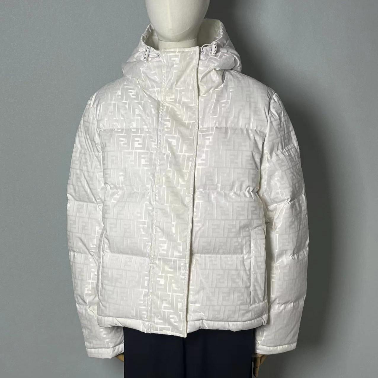 Fendi White Tech Fabric Down Jacket - DopestKickz