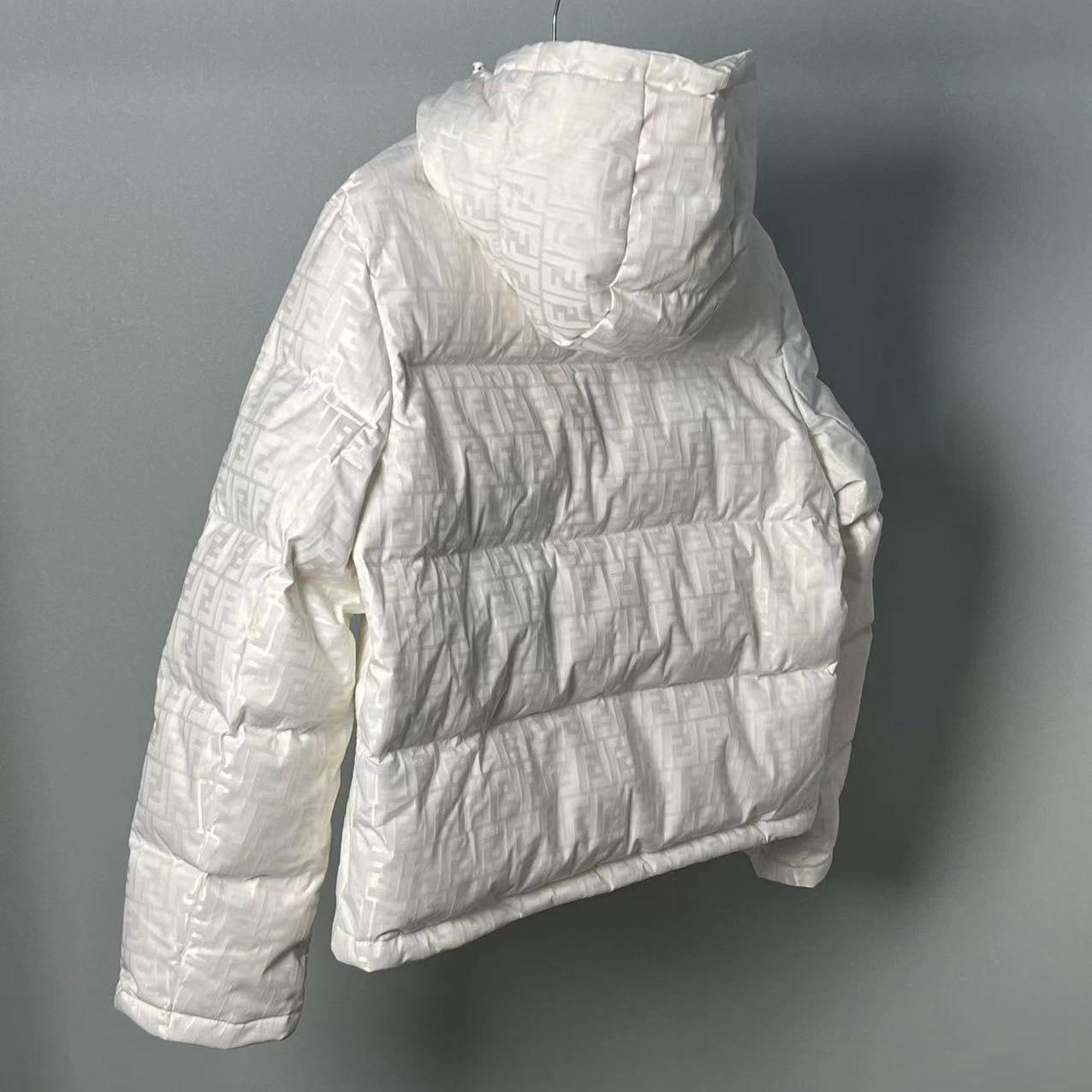 Fendi White Tech Fabric Down Jacket - DopestKickz