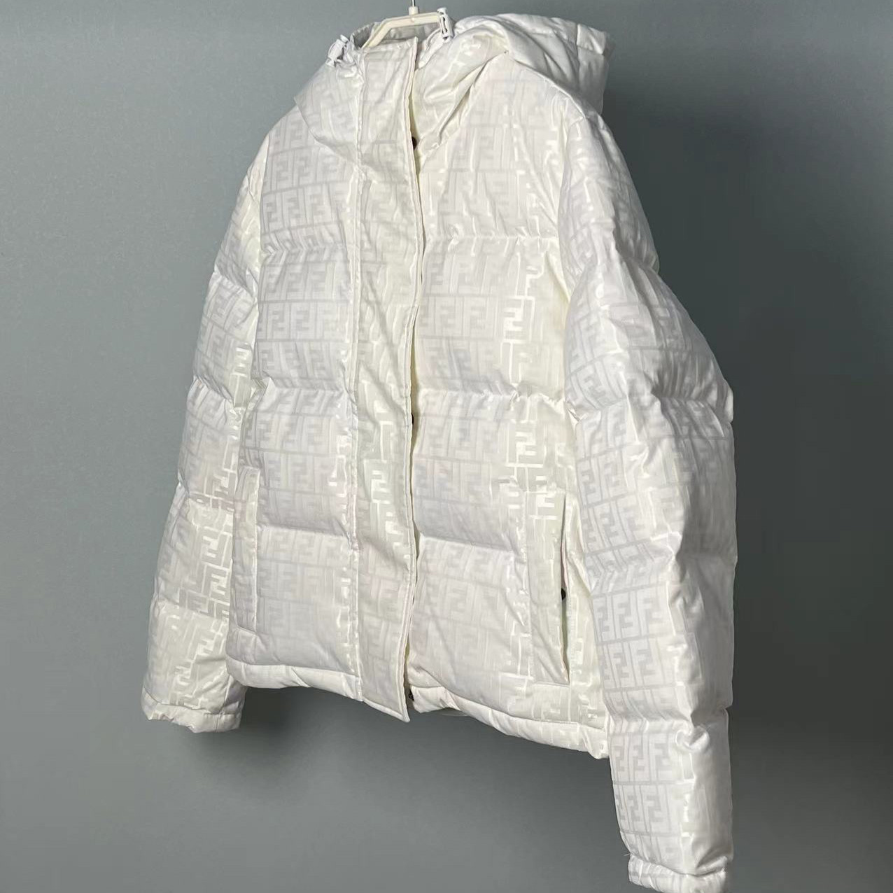 Fendi White Tech Fabric Down Jacket - DopestKickz