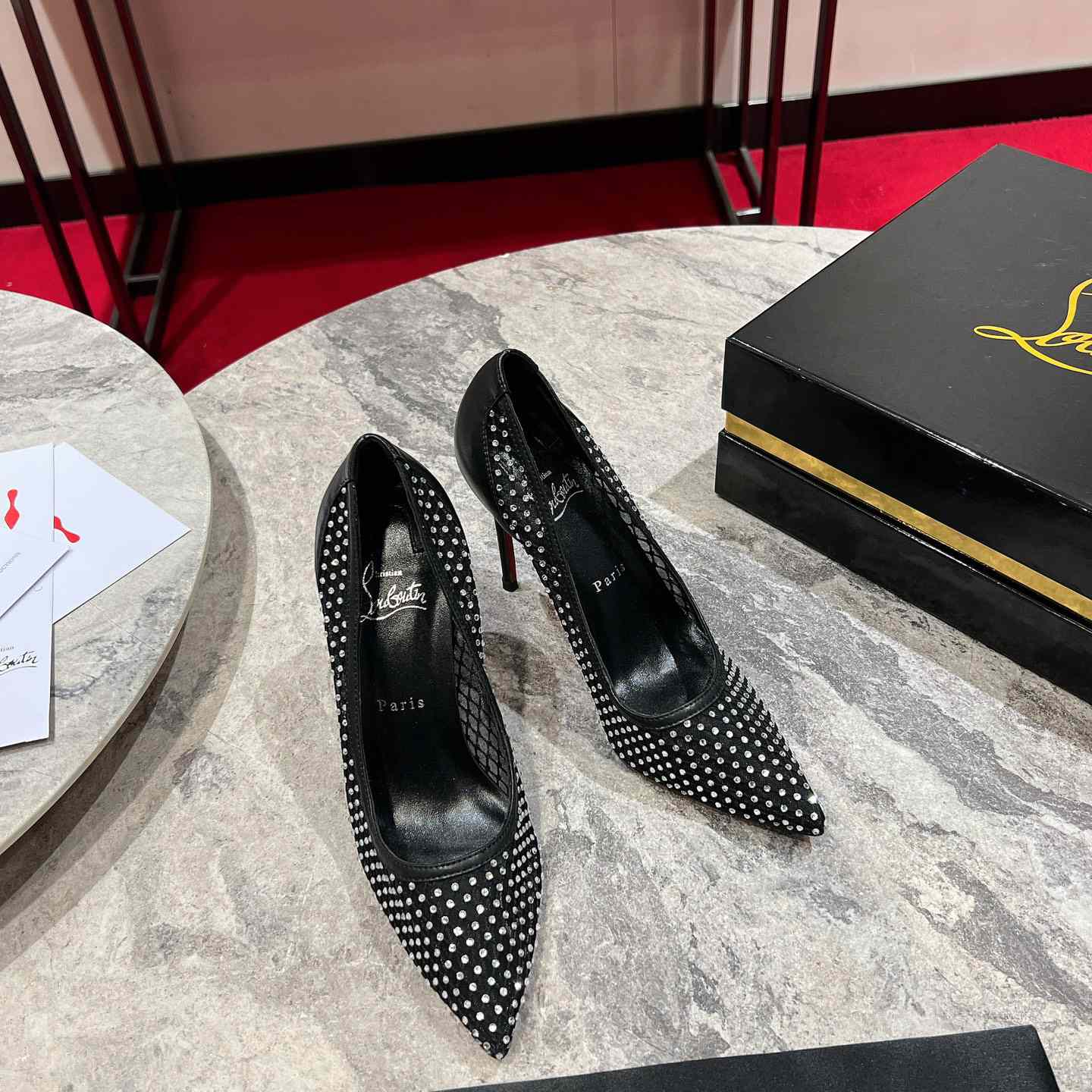 Christian Louboutin Apostropha Mesh Stras  80 mm - DopestKickz