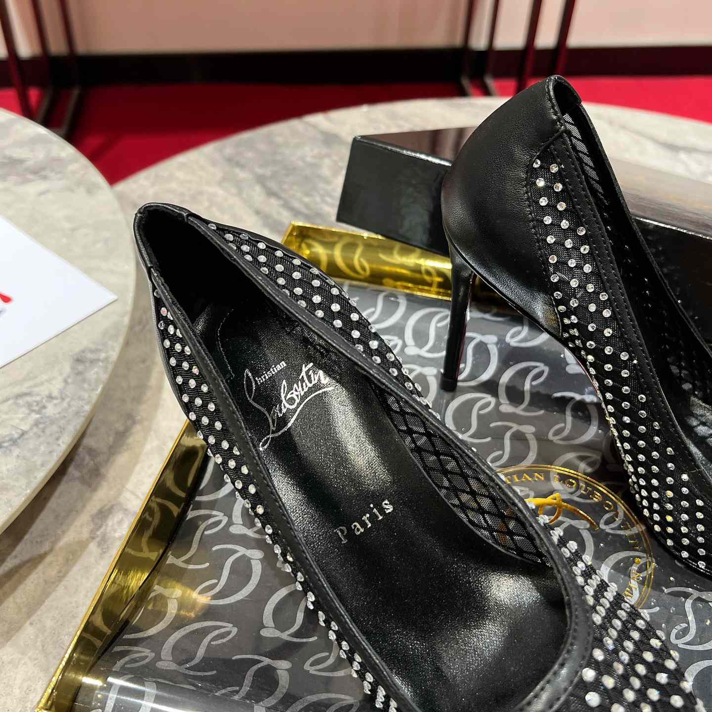 Christian Louboutin Apostropha Mesh Stras  80 mm - DopestKickz
