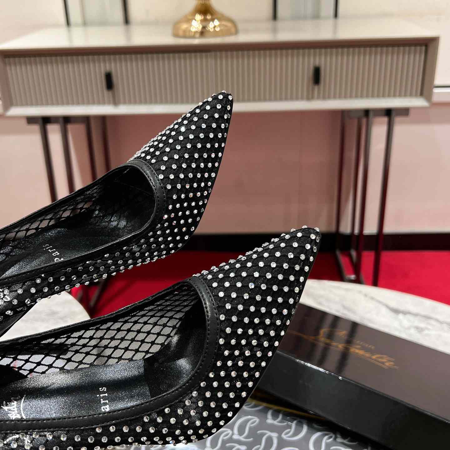 Christian Louboutin Apostropha Mesh Stras  80 mm - DopestKickz