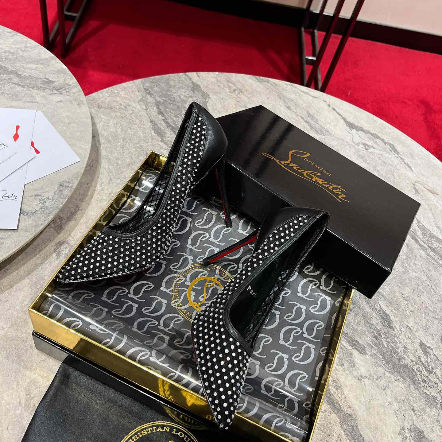 Christian Louboutin Apostropha Mesh Stras  80 mm - DopestKickz