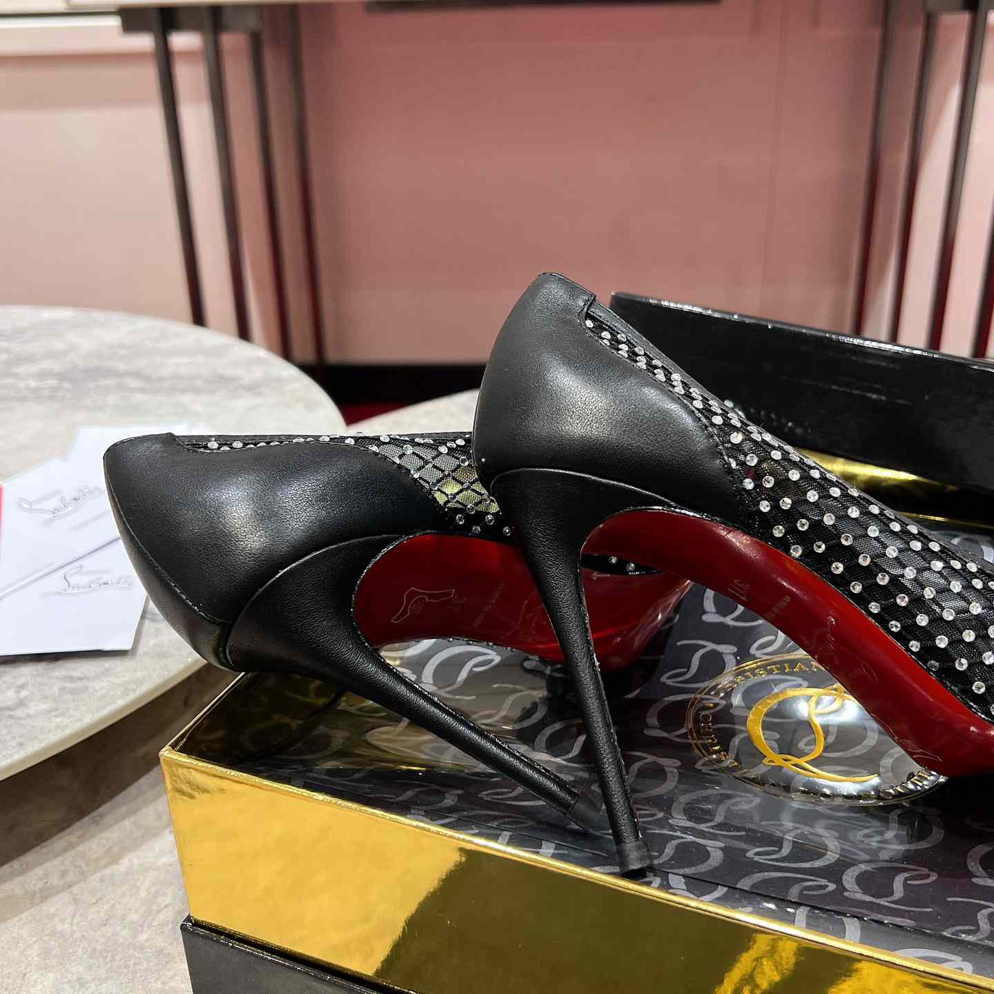 Christian Louboutin Apostropha Mesh Stras  80 mm - DopestKickz