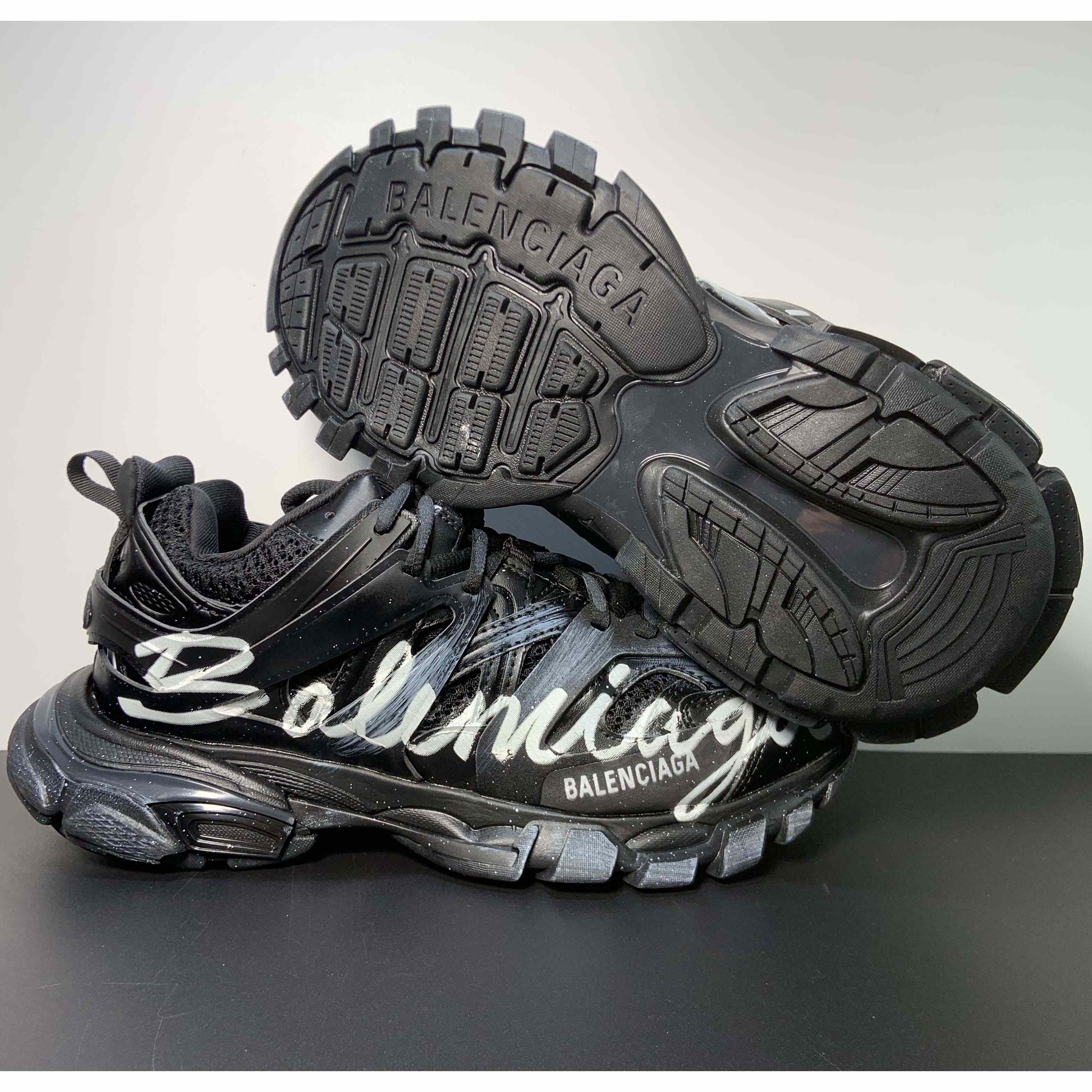 Balenciaga Track Signature Sneaker in black - DopestKickz
