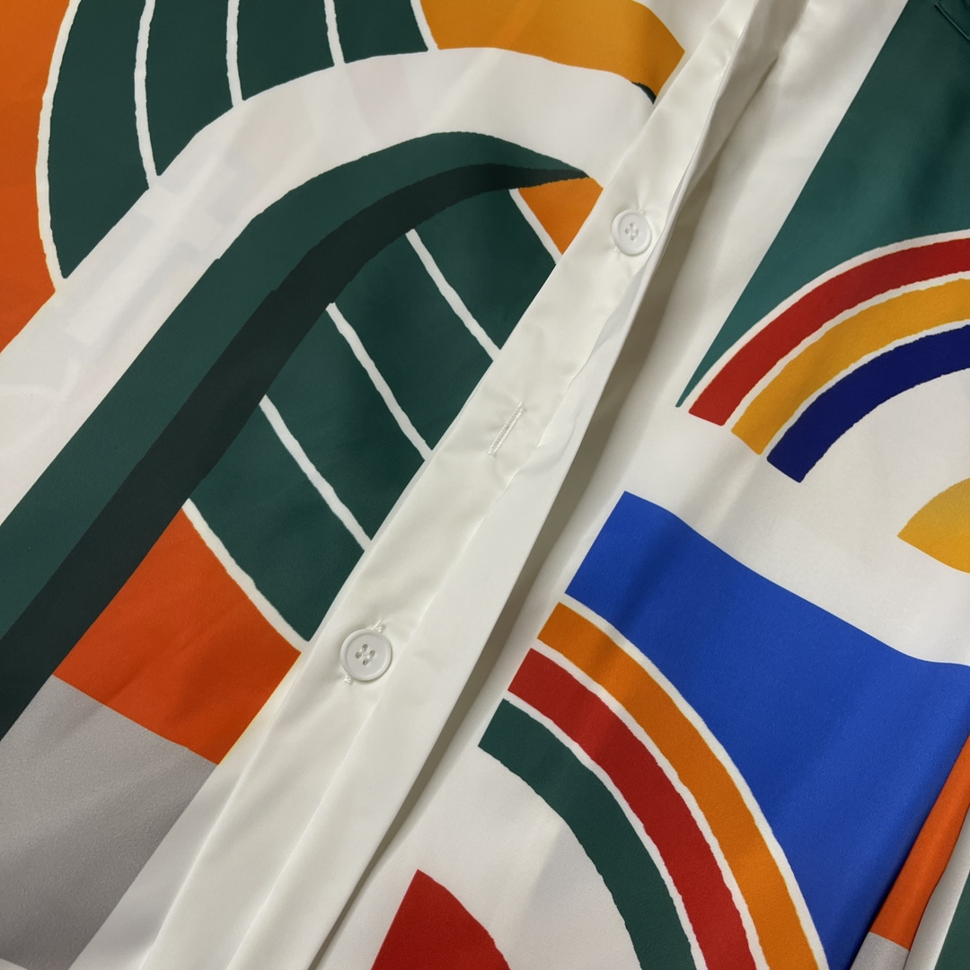 Casablanca Casa Sport Print Silk Button-Up Shirt - DopestKickz