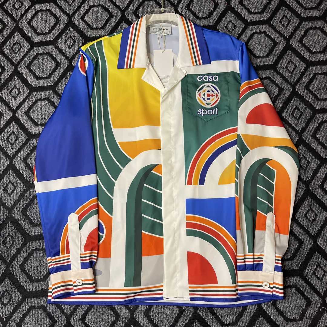 Casablanca Casa Sport Print Silk Button-Up Shirt - DopestKickz