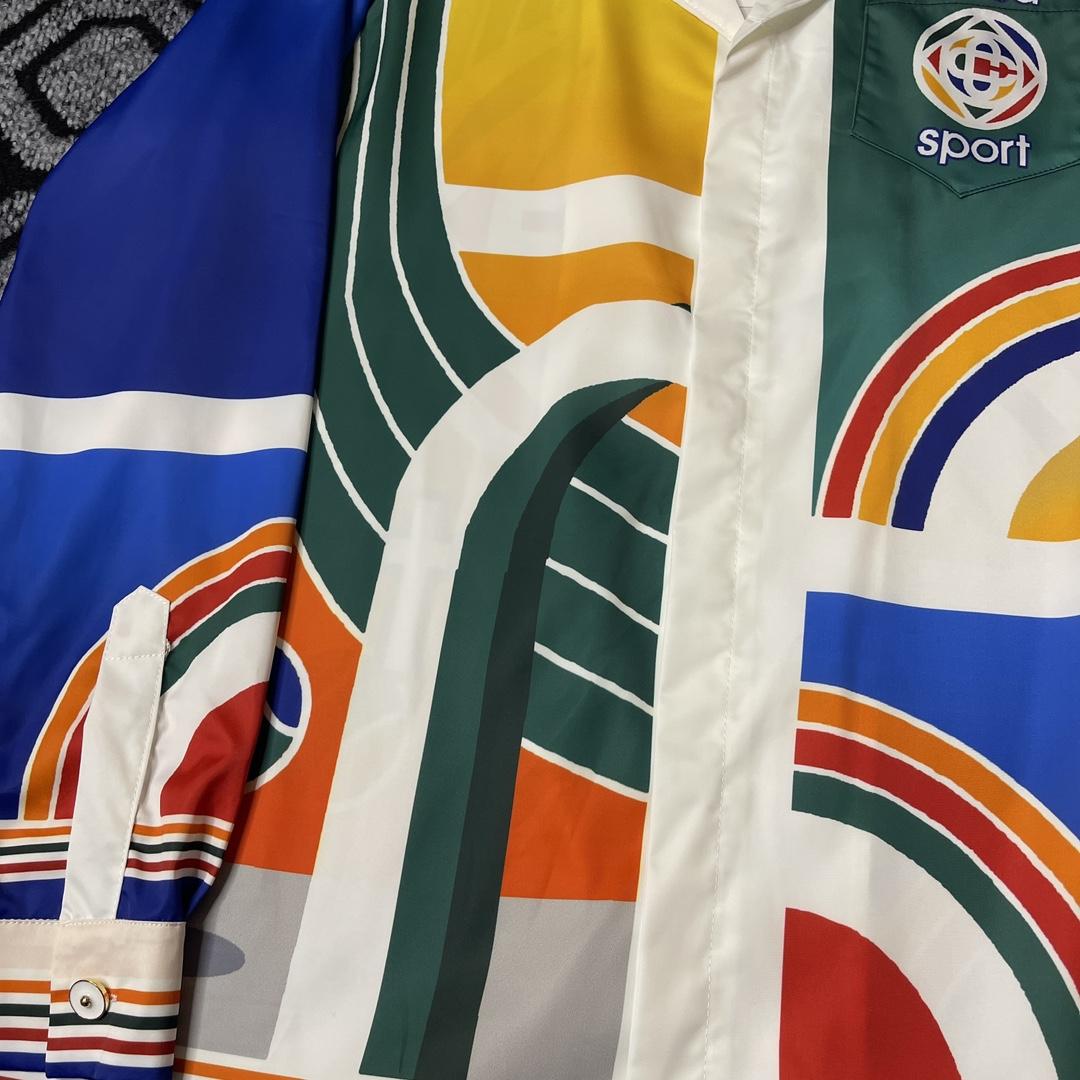 Casablanca Casa Sport Print Silk Button-Up Shirt - DopestKickz