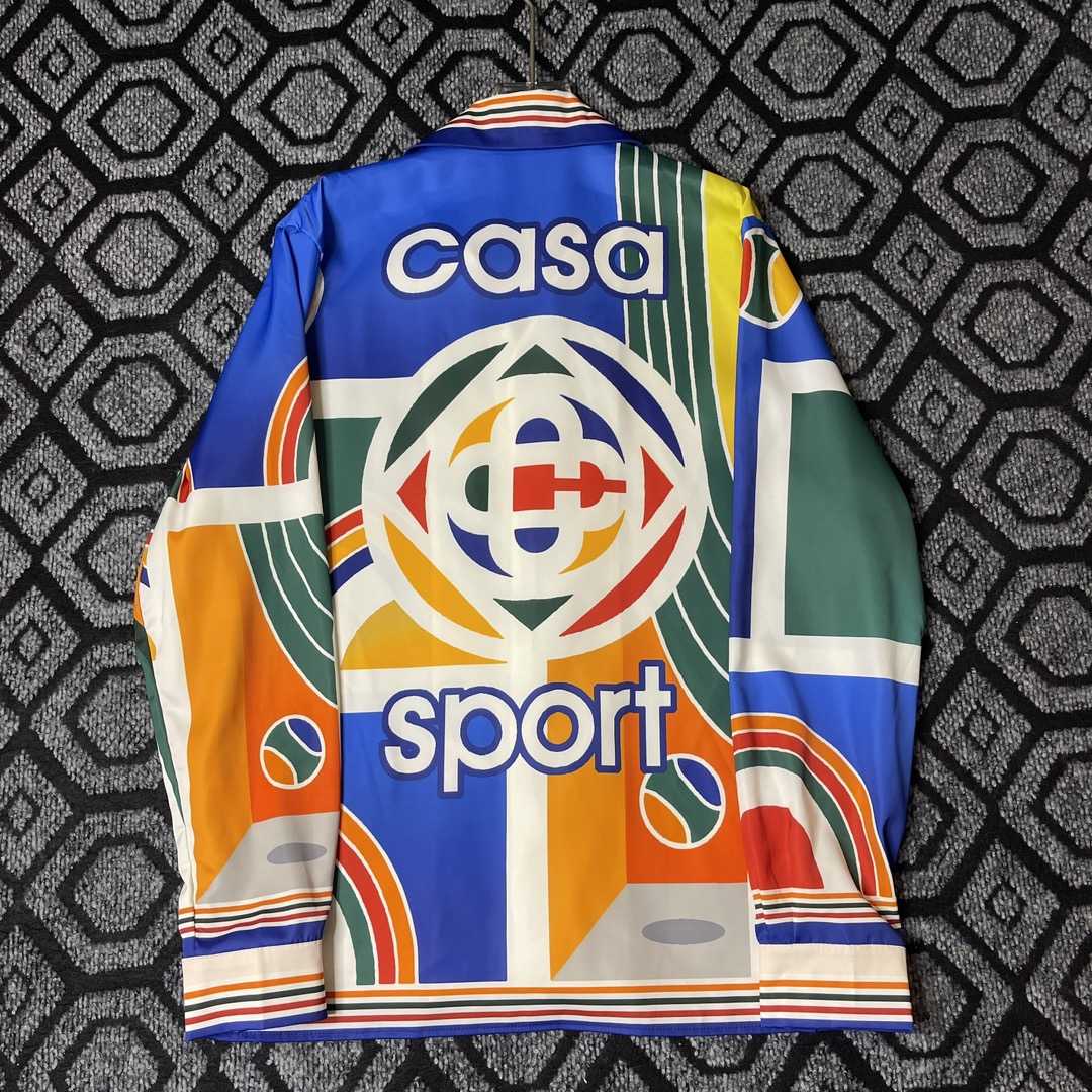 Casablanca Casa Sport Print Silk Button-Up Shirt - DopestKickz