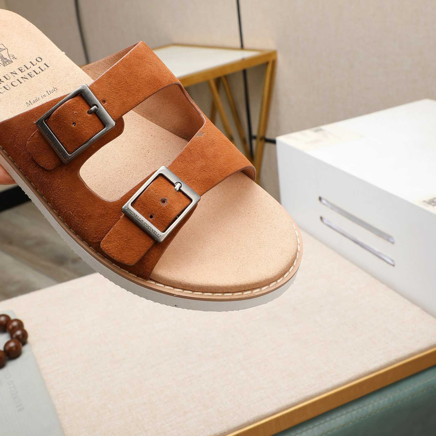 Brunello Cucinelli Buckled Suede Sandals - DopestKickz