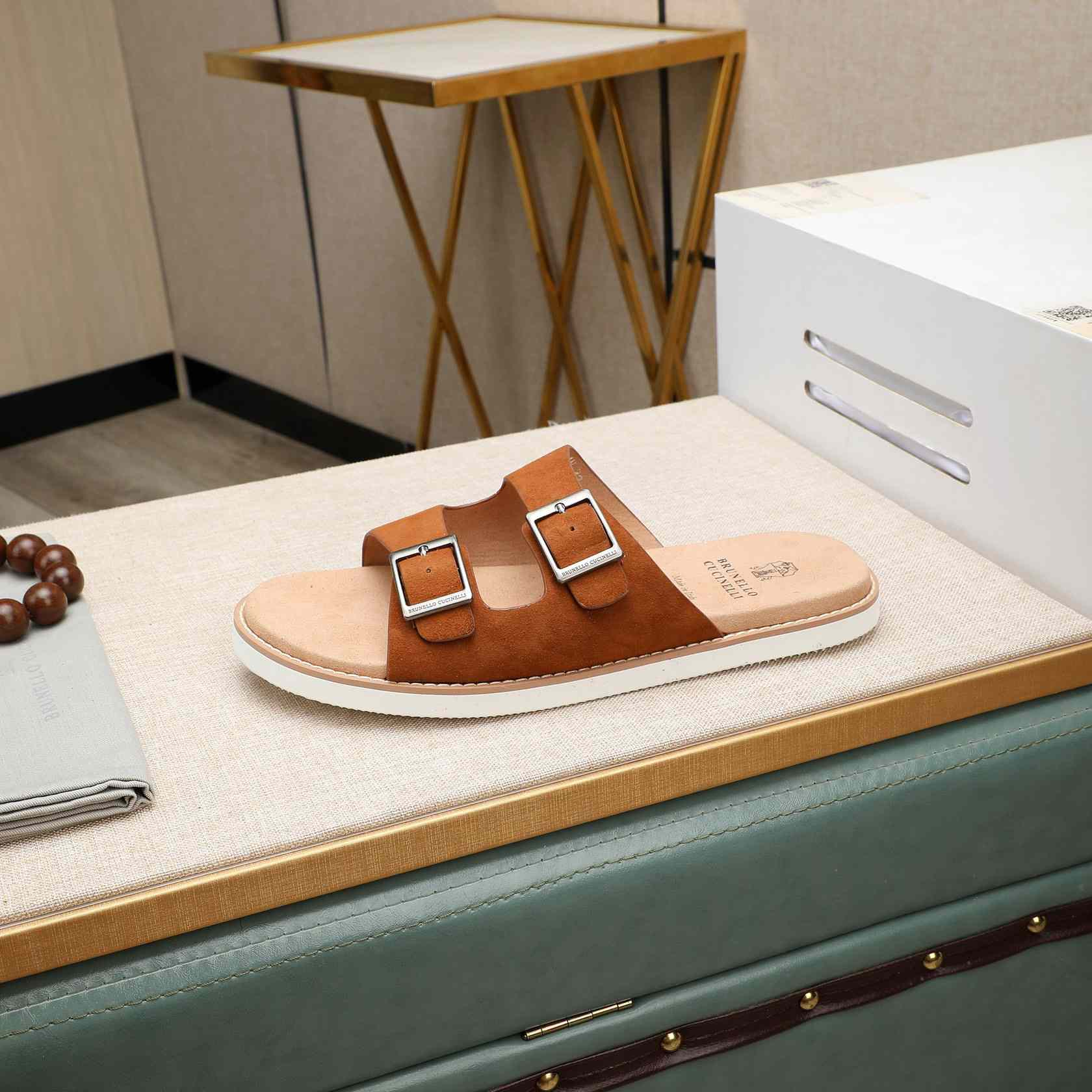 Brunello Cucinelli Buckled Suede Sandals - DopestKickz