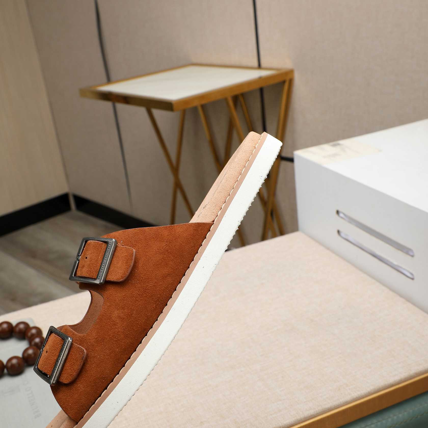 Brunello Cucinelli Buckled Suede Sandals - DopestKickz