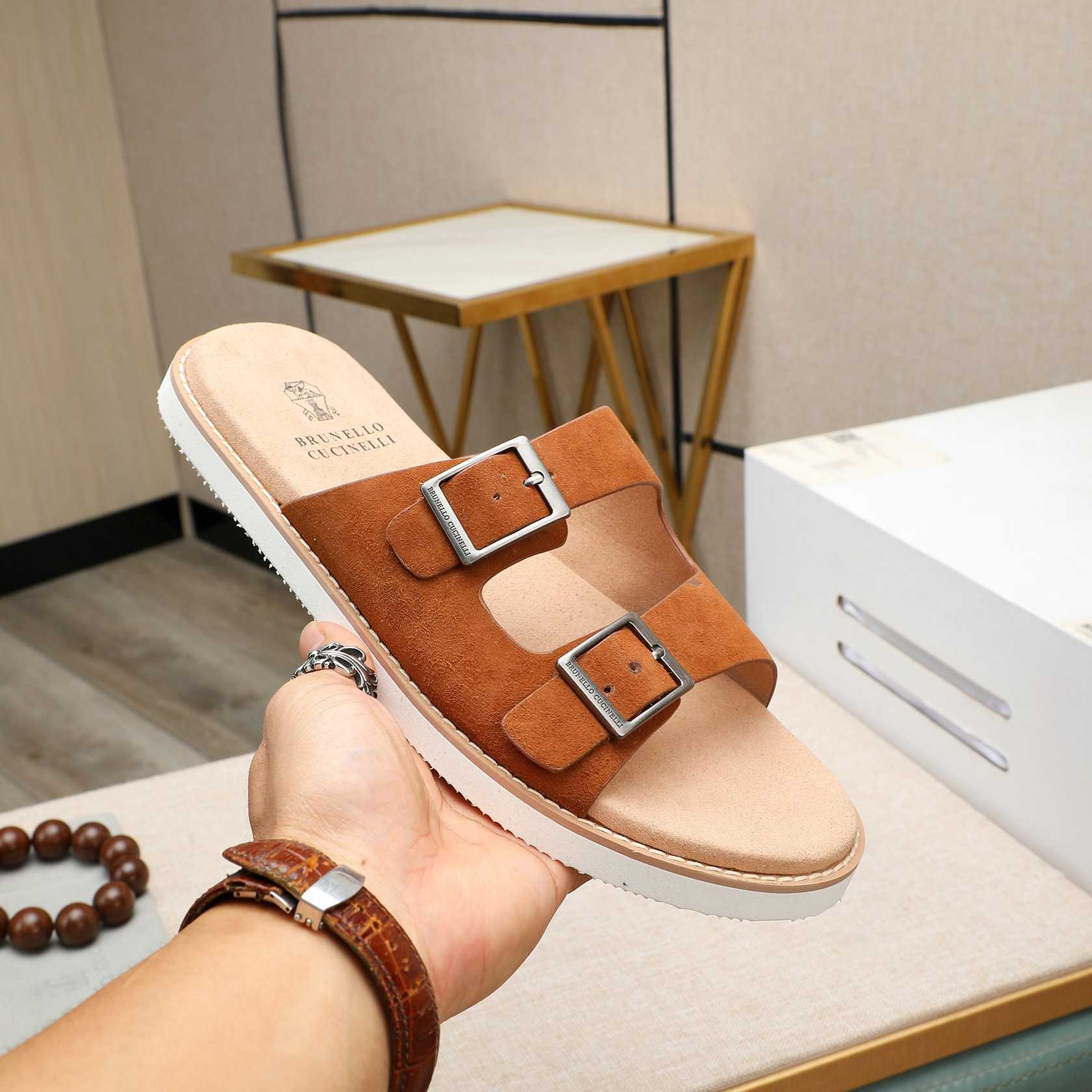 Brunello Cucinelli Buckled Suede Sandals - DopestKickz