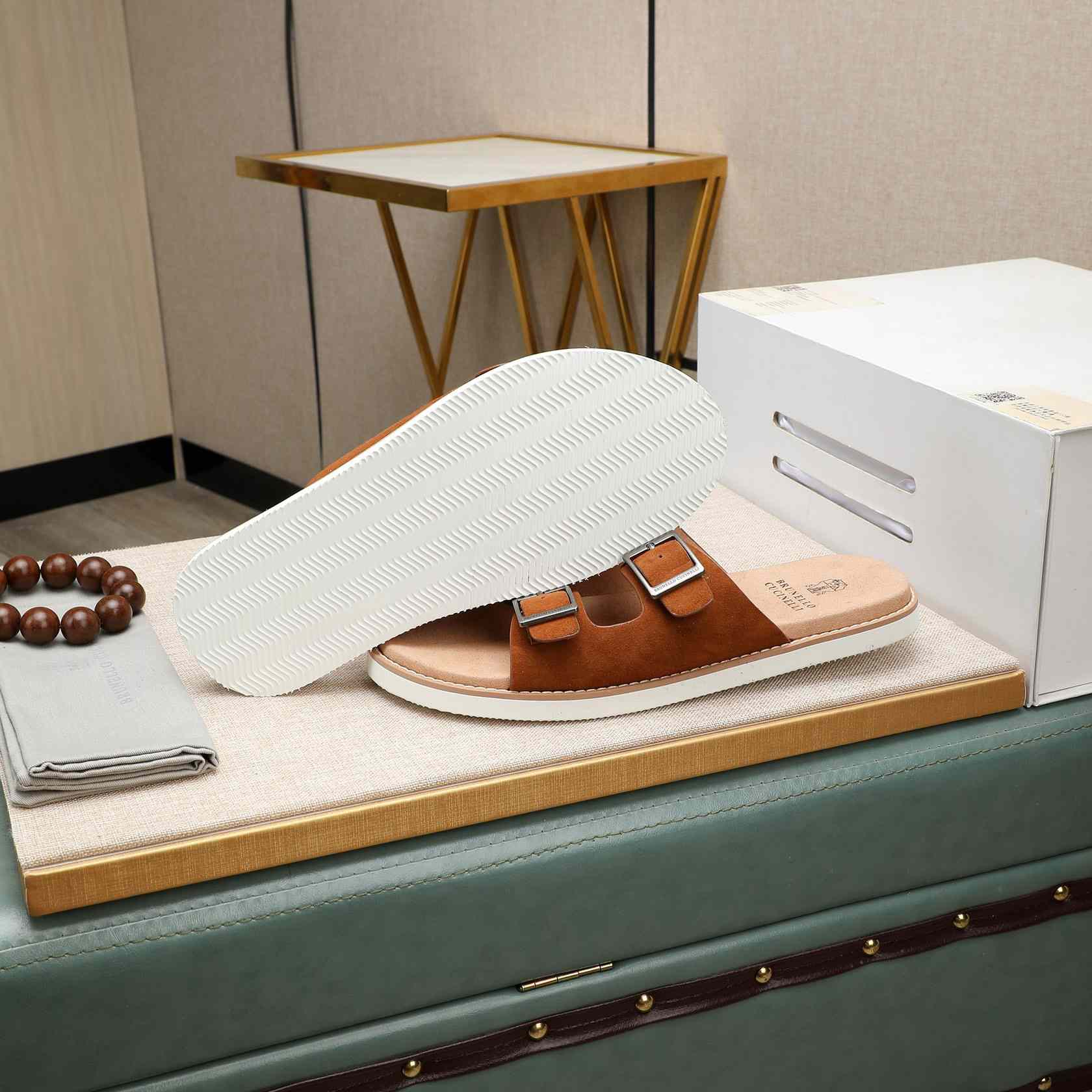 Brunello Cucinelli Buckled Suede Sandals - DopestKickz