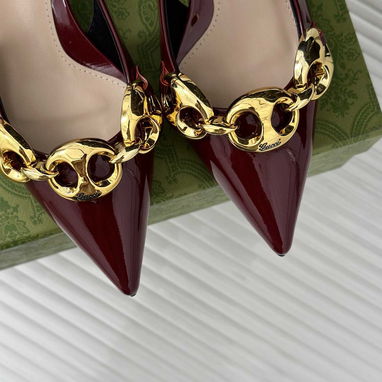 Gucci Women's Slingback With Marina Chain  - DopestKickz