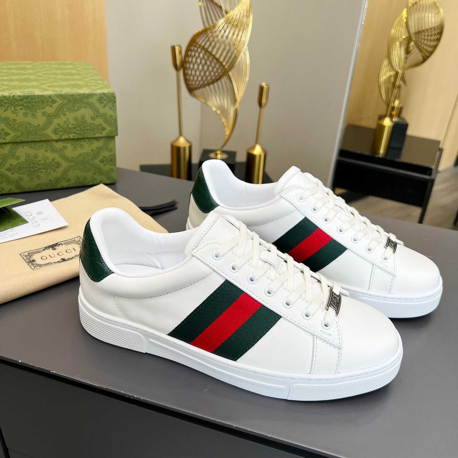 Gucci Ace Sneaker With Web - DopestKickz