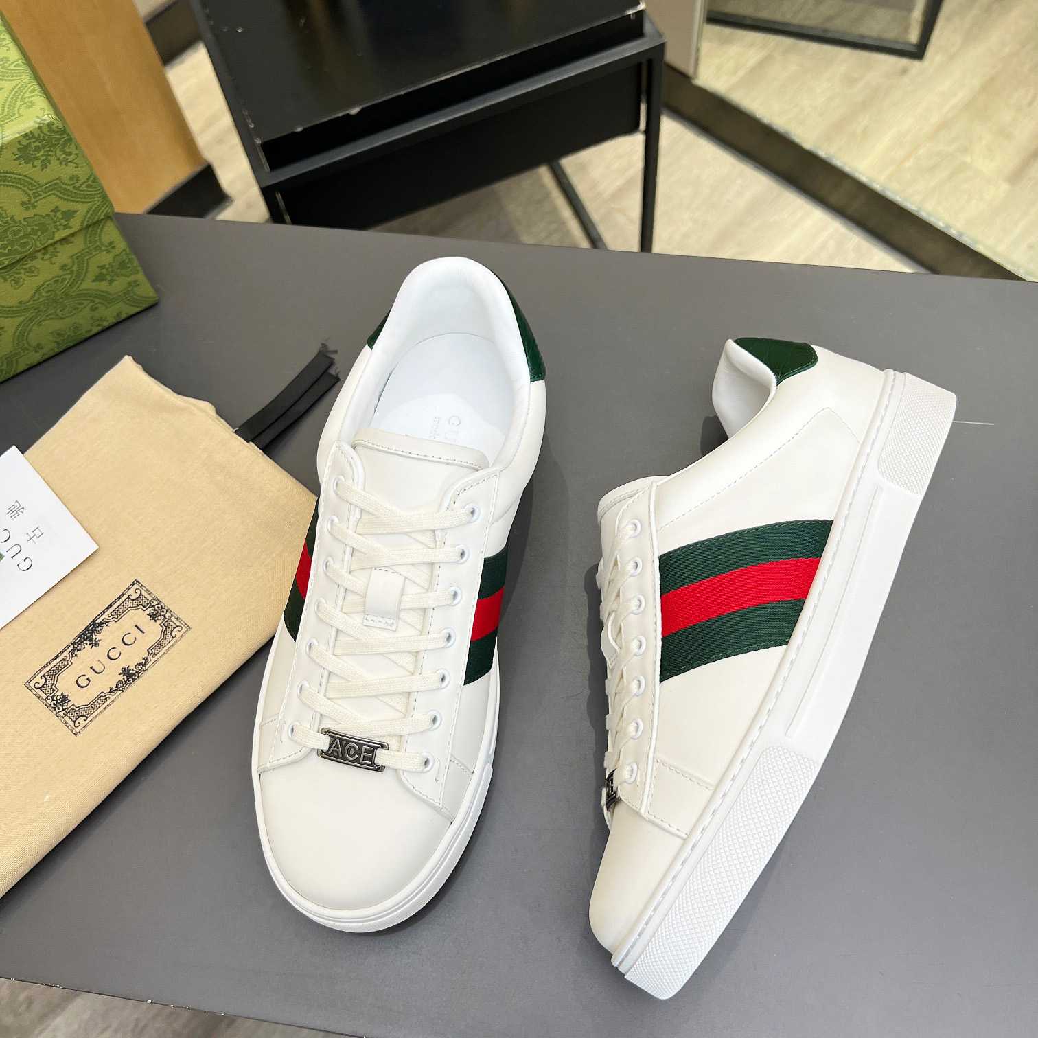 Gucci Ace Sneaker With Web - DopestKickz