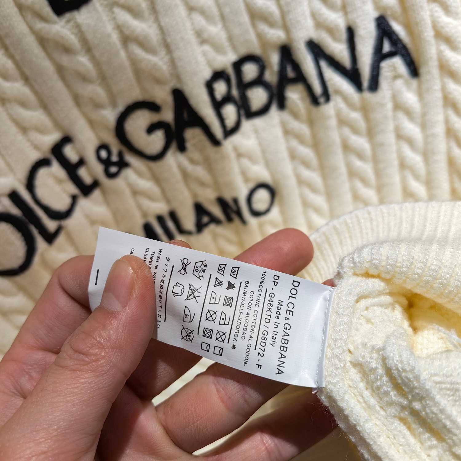 Dolce & Gabbana White Logo-embroidery Virgin Wool Jumper - DopestKickz