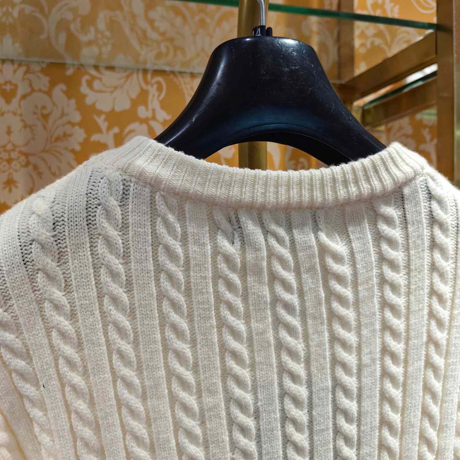 Dolce & Gabbana White Logo-embroidery Virgin Wool Jumper - DopestKickz