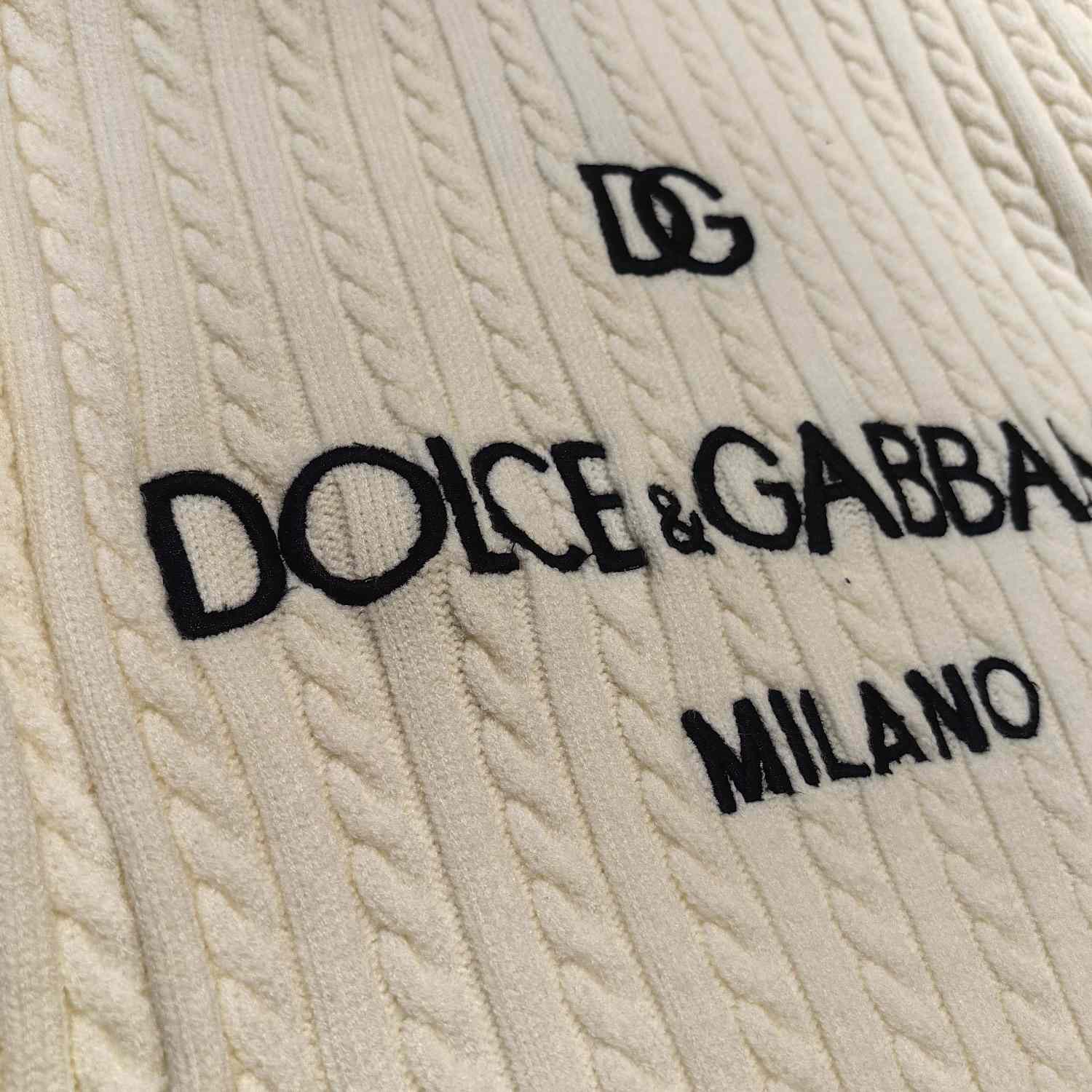 Dolce & Gabbana White Logo-embroidery Virgin Wool Jumper - DopestKickz