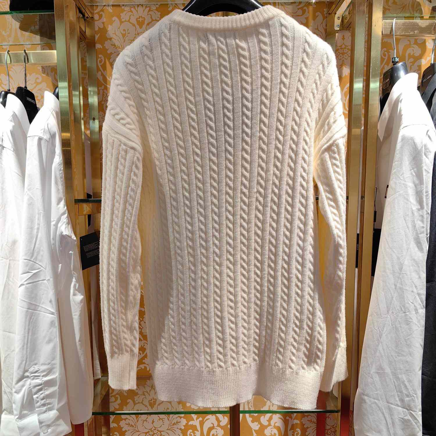 Dolce & Gabbana White Logo-embroidery Virgin Wool Jumper - DopestKickz