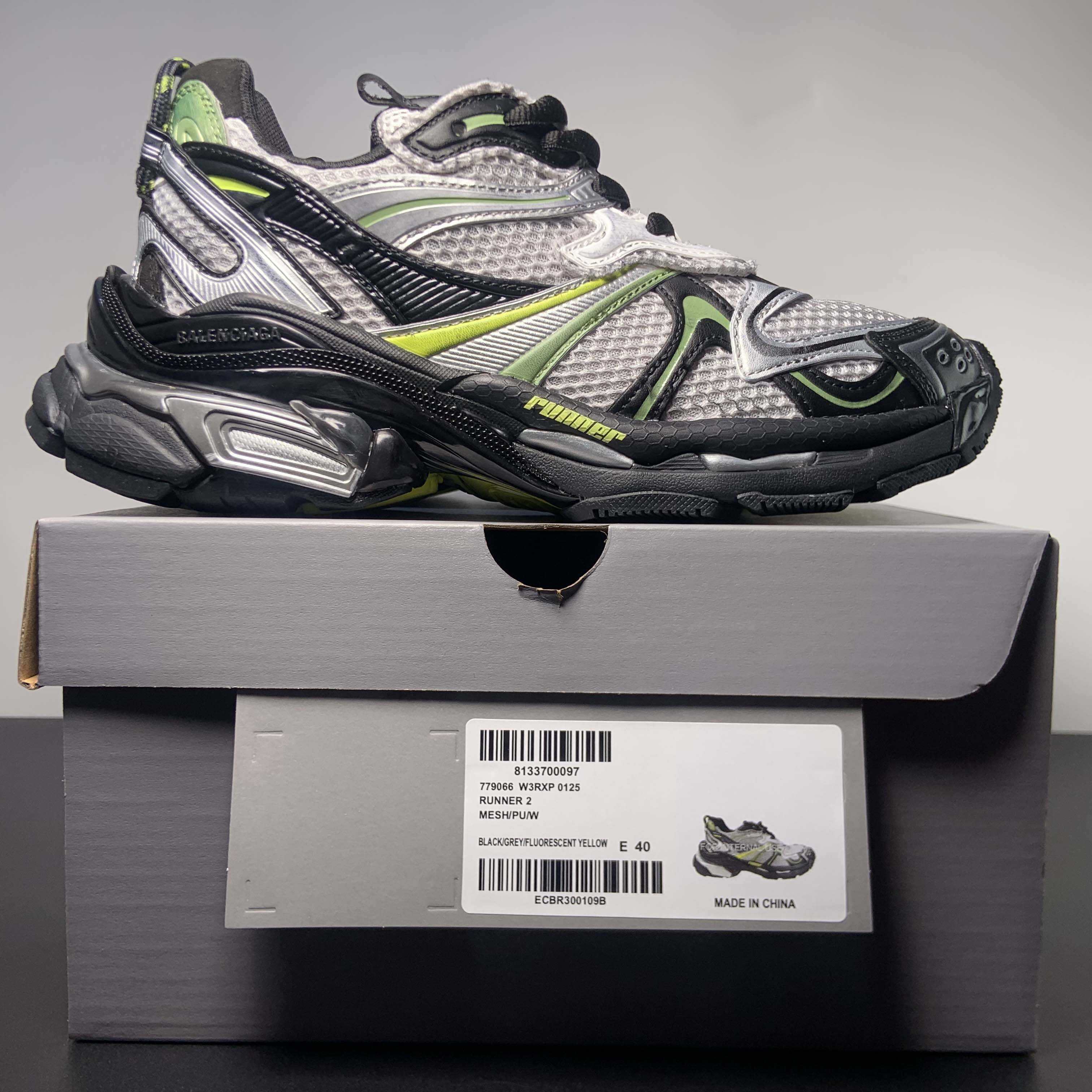 Balenciaga Runner 2.0 Sneaker In Silver - DopestKickz