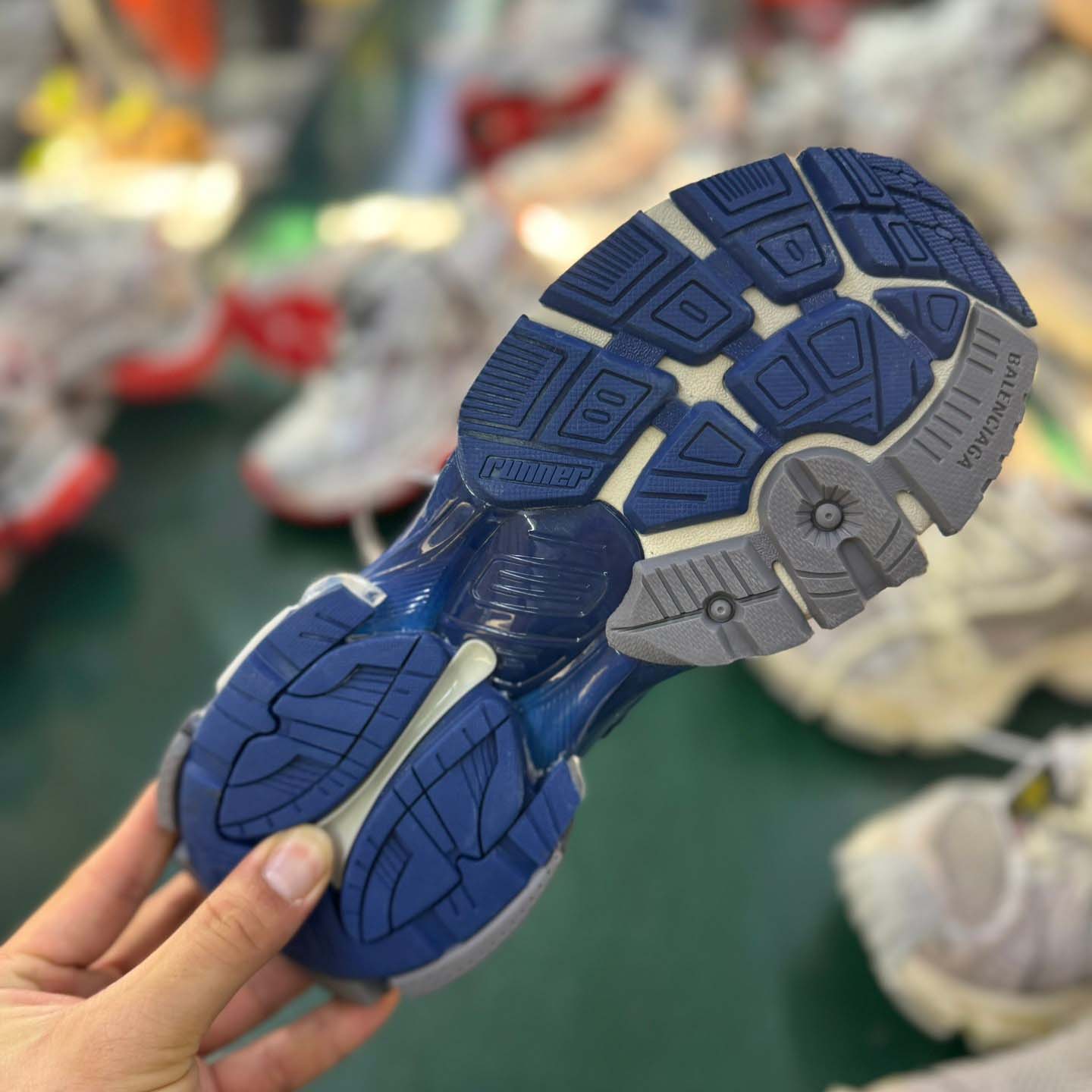 Balenciaga Runner Gradient Sneaker In Beige/navy/grey - DopestKickz