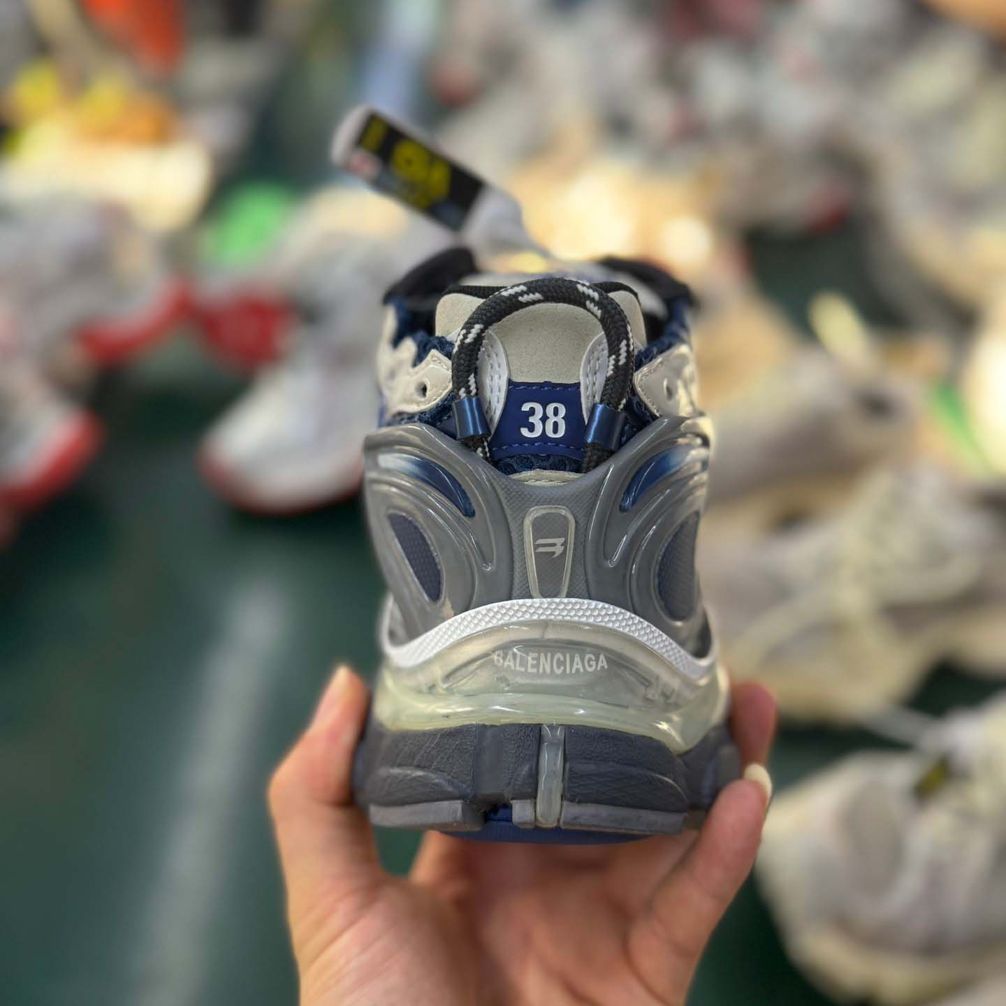 Balenciaga Runner Gradient Sneaker In Beige/navy/grey - DopestKickz