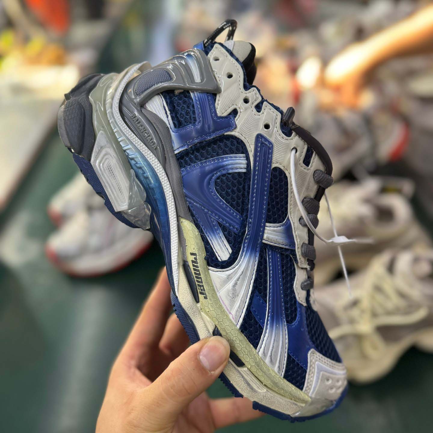 Balenciaga Runner Gradient Sneaker In Beige/navy/grey - DopestKickz