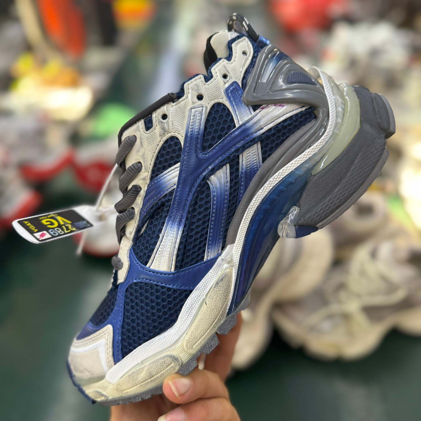 Balenciaga Runner Gradient Sneaker In Beige/navy/grey - DopestKickz