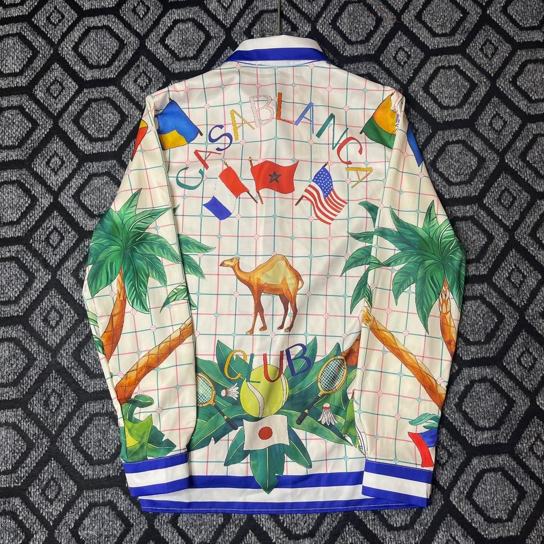 Casablanca Paris tennis club classic silk shirt - DopestKickz