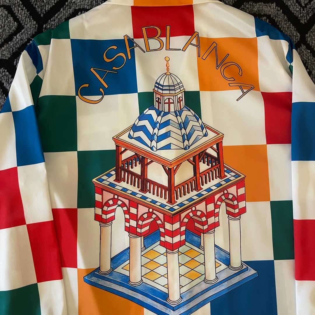 Casablanca Checkerboard-print Silk Shirt - DopestKickz