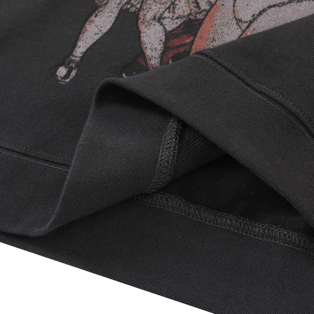 Enfants Riches Deprimes Dark Gray Bad School Girl Printed Crewneck Cotton Sweatshirt - DopestKickz