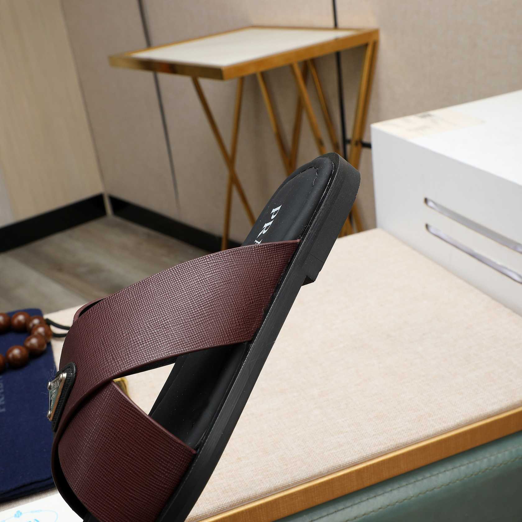 Prada Saffiano Leather Crisscross Sandals - DopestKickz