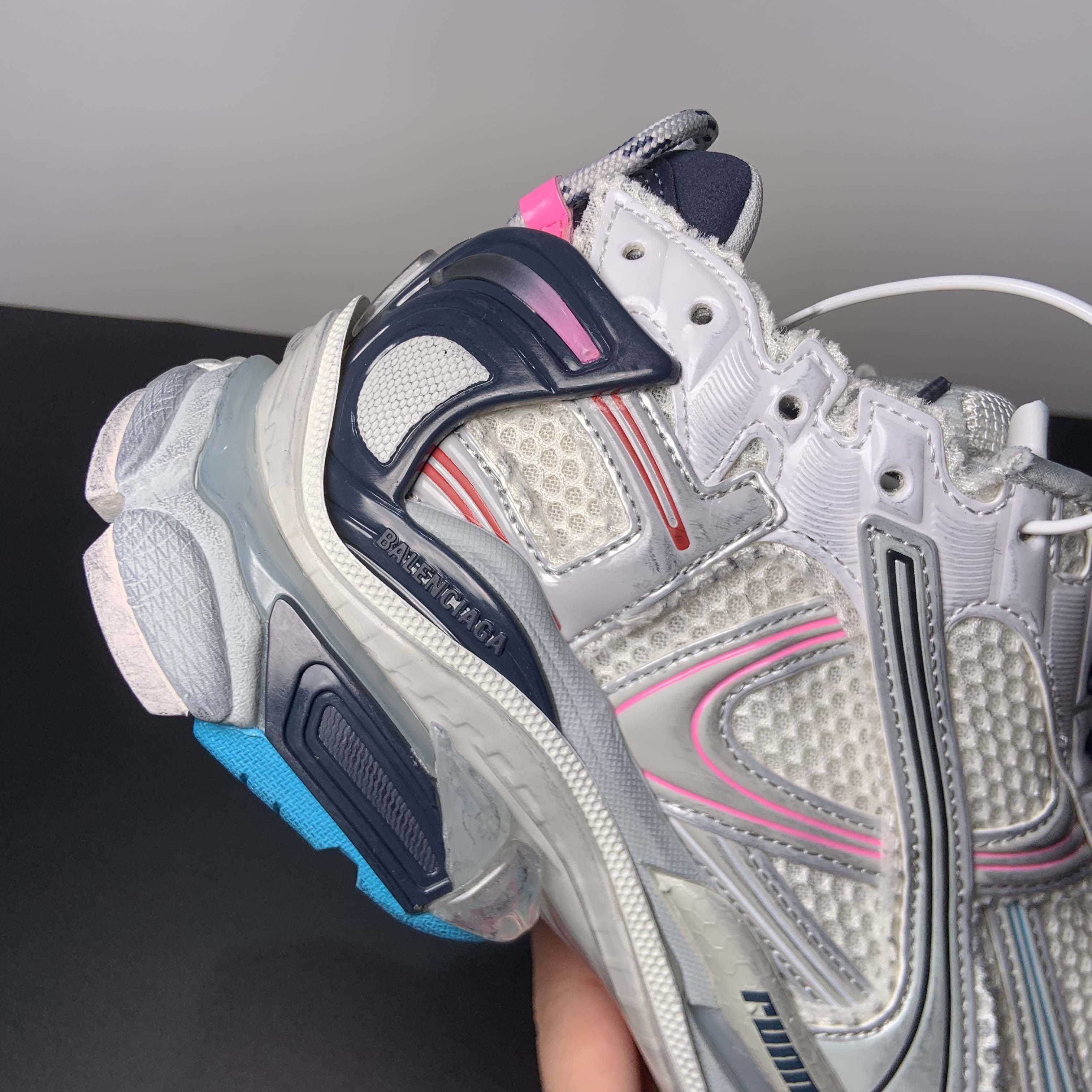 Balenciaga Runner Sneaker In Light Beige/grey/pink/blue - DopestKickz