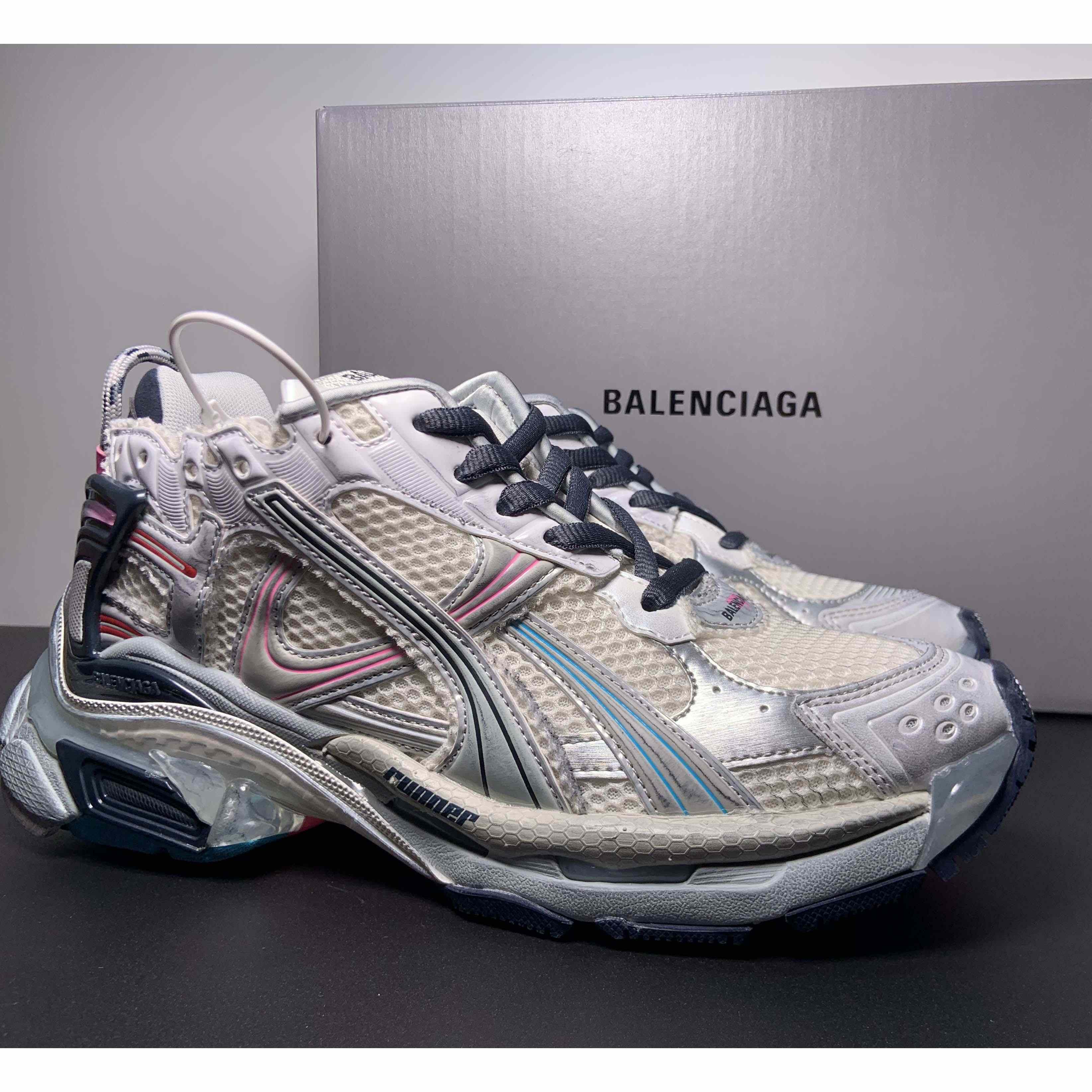 Balenciaga Runner Sneaker In Light Beige/grey/pink/blue - DopestKickz
