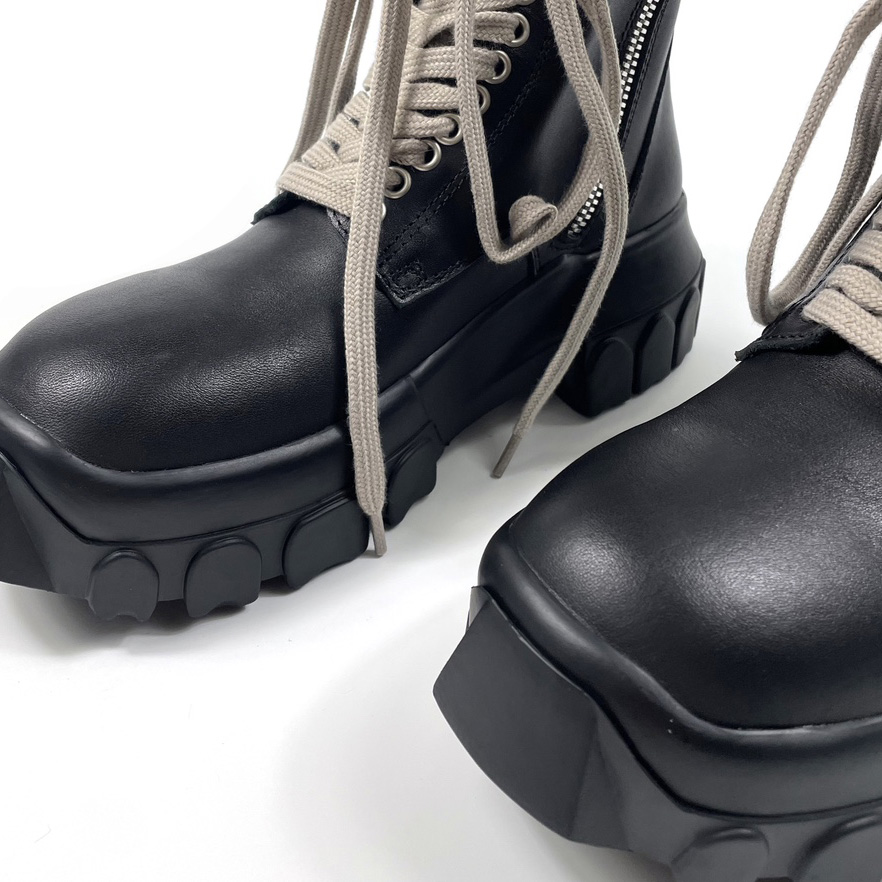 Rick Owens Lace-up Leather Boots - DopestKickz