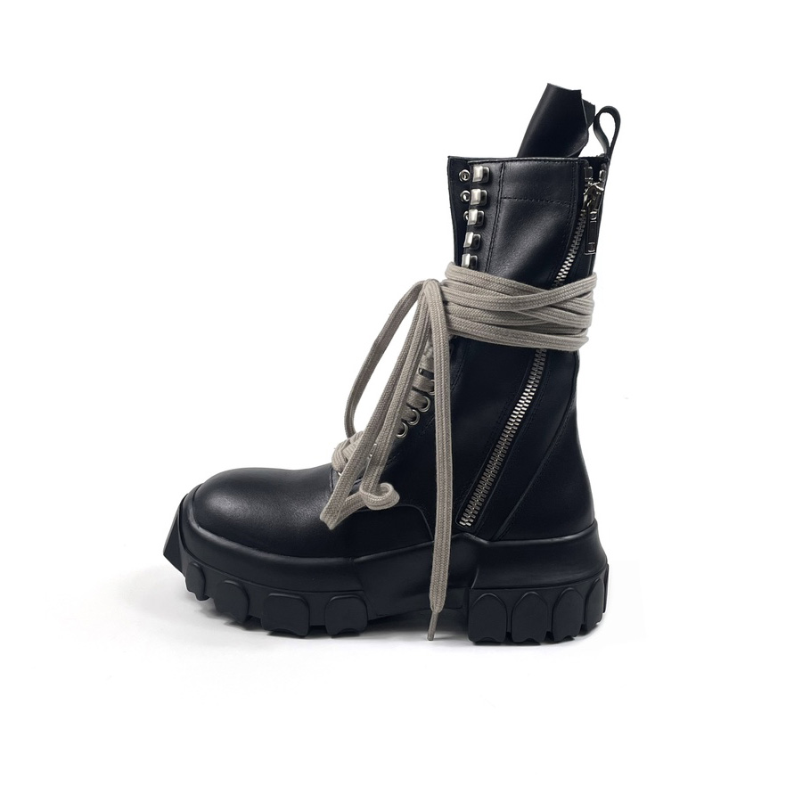 Rick Owens Lace-up Leather Boots - DopestKickz