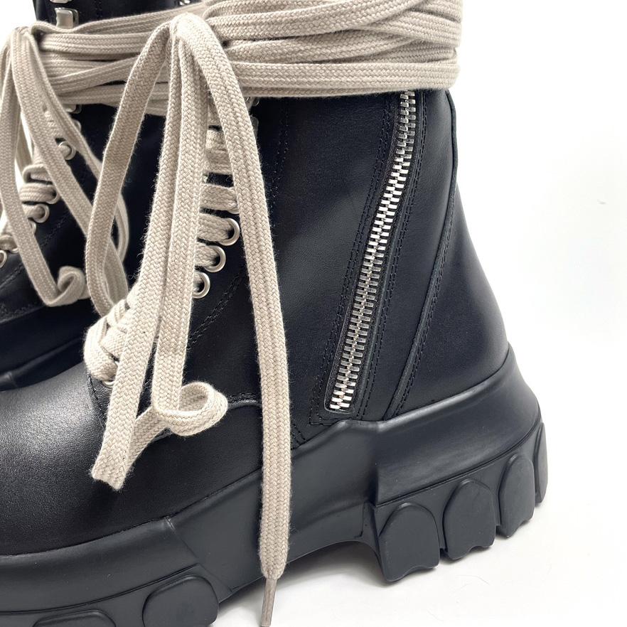 Rick Owens Lace-up Leather Boots - DopestKickz