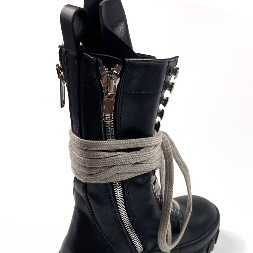 Rick Owens Lace-up Leather Boots - DopestKickz