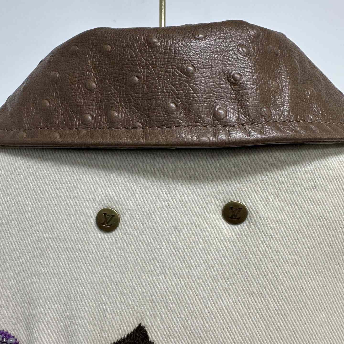 Louis Vuitton Embroidered Ostrich Varsity Jacket   1AFQLX - DopestKickz