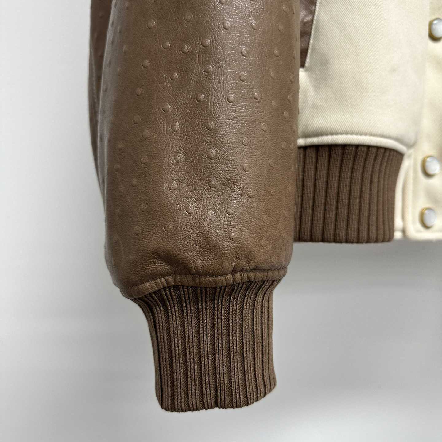 Louis Vuitton Embroidered Ostrich Varsity Jacket   1AFQLX - DopestKickz