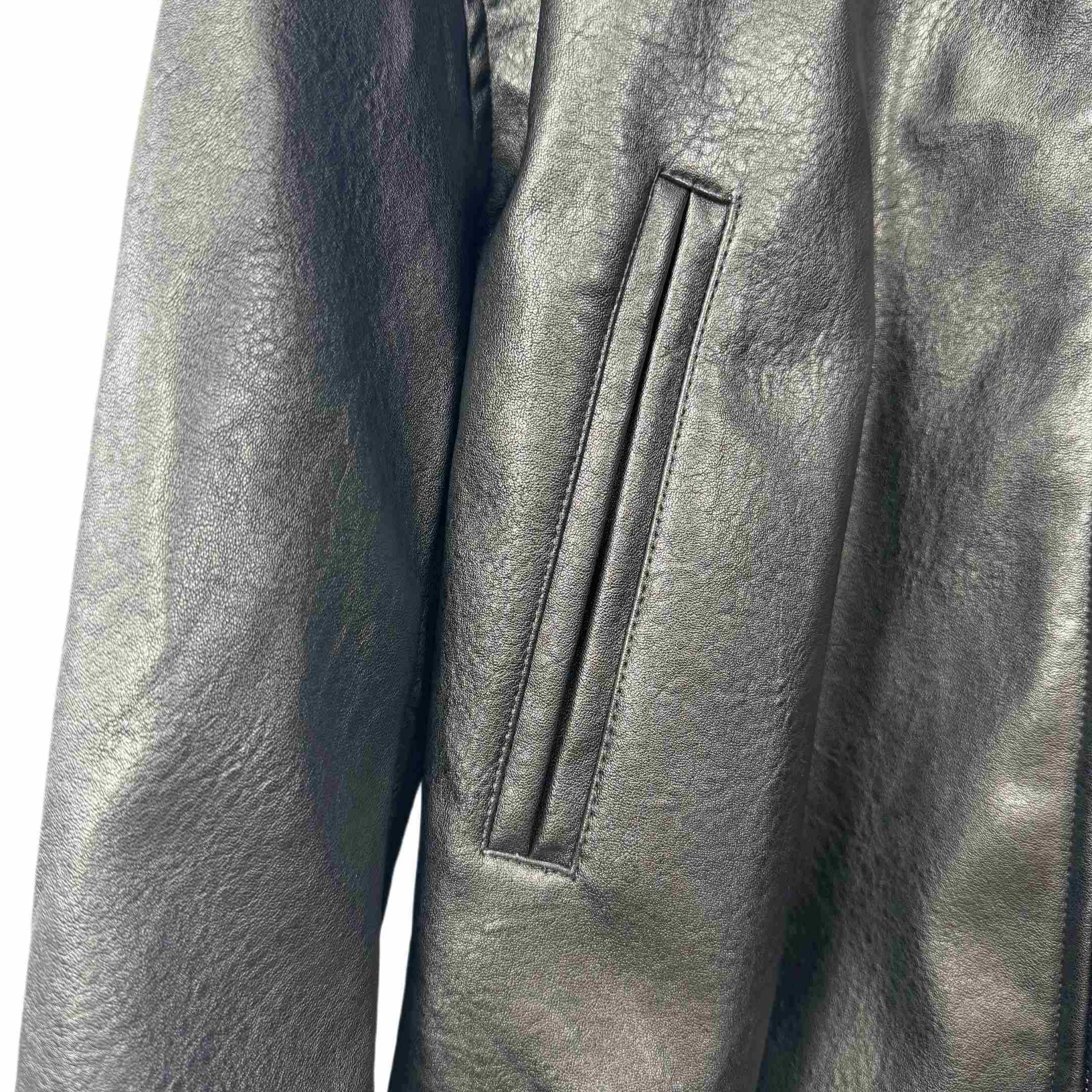 Enfants Riches Deprimes Black Mysterious Man Embroidered Leather Coat - DopestKickz