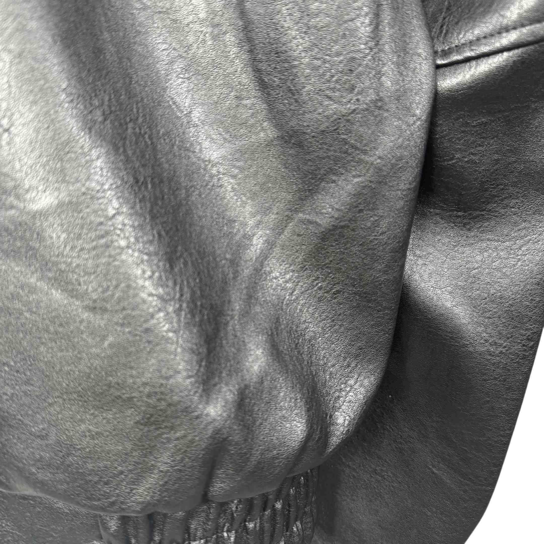 Enfants Riches Deprimes Black Mysterious Man Embroidered Leather Coat - DopestKickz