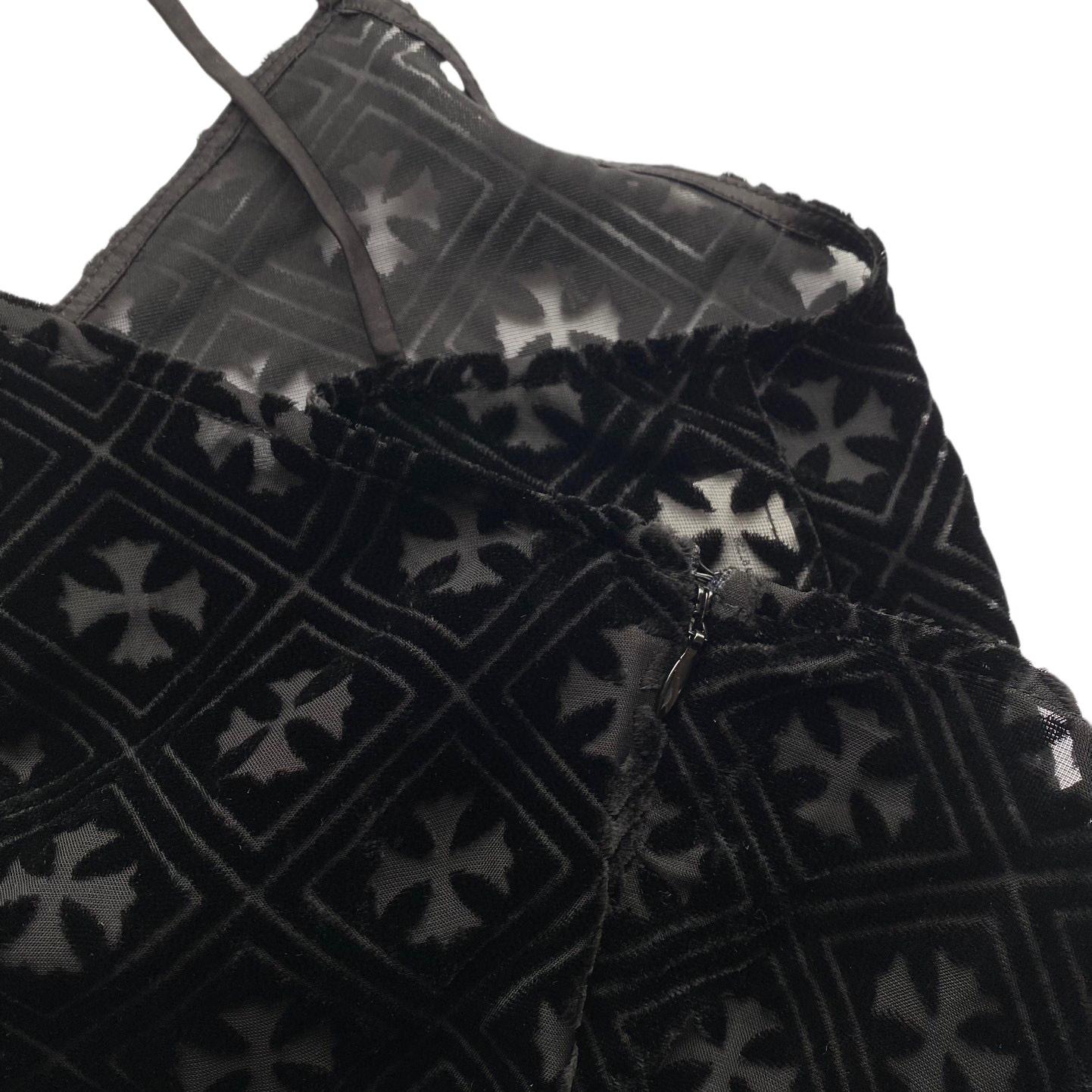 Chrome Hearts Black Velvet Burnout Dress - DopestKickz