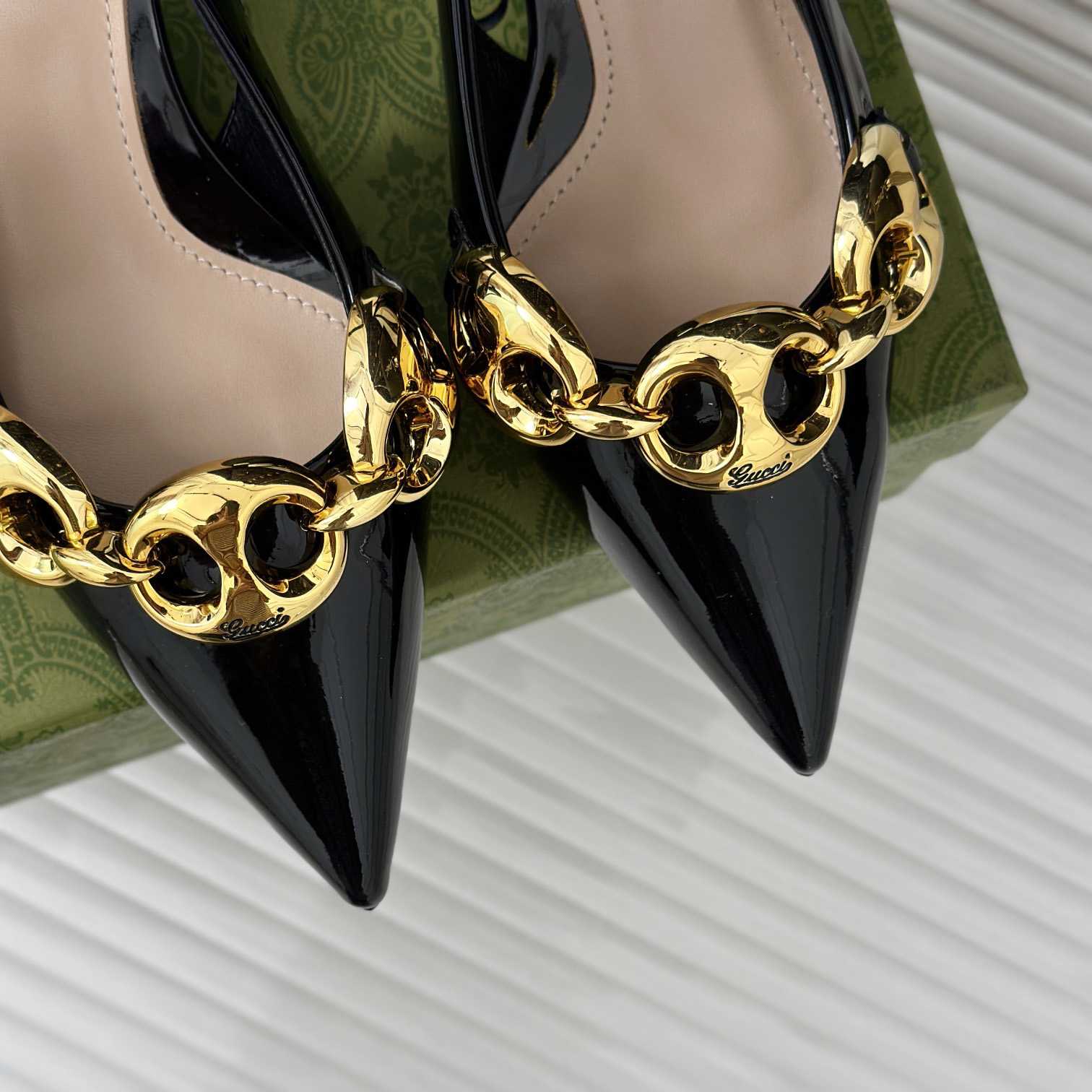 Gucci Women's Slingback With Marina Chain  - DopestKickz